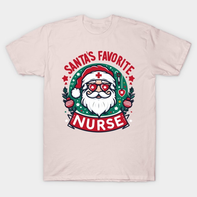 Santas favorite Nurse Santa's Helper Nurse Wear T-Shirt by AlephArt